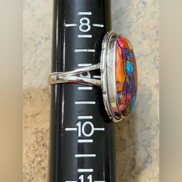 Kingman Pink Dahlia Turquoise in .925 Sterling Silver Setting_Size 9 - Picture 3 of 5